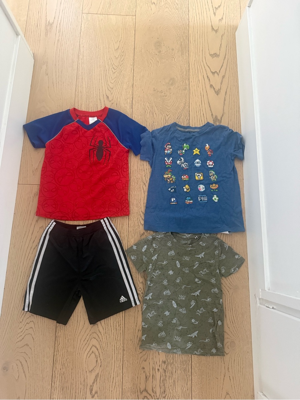 Bundle of boys 5t clothes t shirts & adiddas pants - Picture 1 of 7